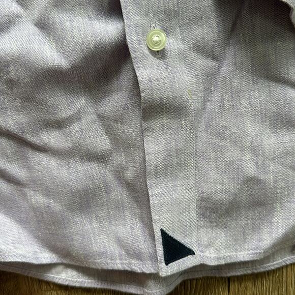 UNTUCKit Linen Button Front Long Sleeve Shirt Light Purple Size Large - Picture 4 of 5